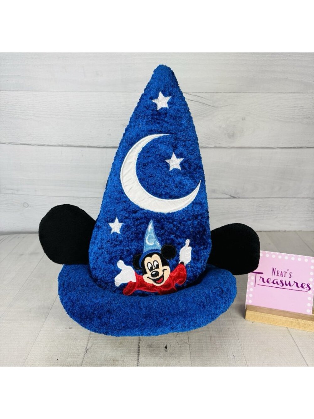 Disney Parks MICKEY MOUSE SORCERER'S WIZARD FANTASIA Plush Ears Hat Cap Sz Youth